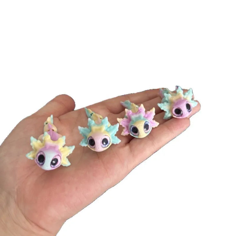 10Pcs Mini Salamander Baby 3D Printed Toys Joints Movable Simulation Small Salamander Baby Realistic Eyes Mini Toy Holiday Gifts Elk-Valley 3D