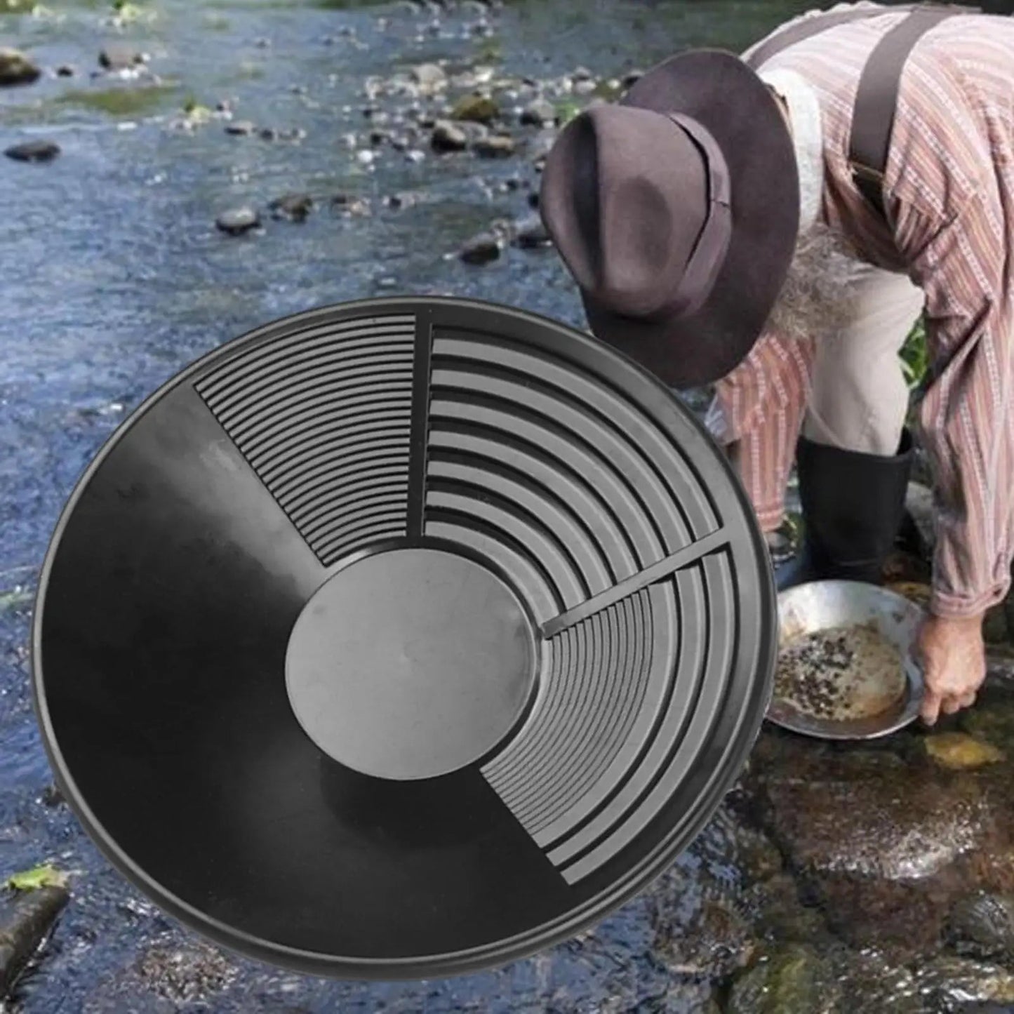 Plastic Gold Pan With Riffle Basin Mining Pan Dredging Prospecting River Tool Wash Gold Panning Equipment Elk-Valley 3D