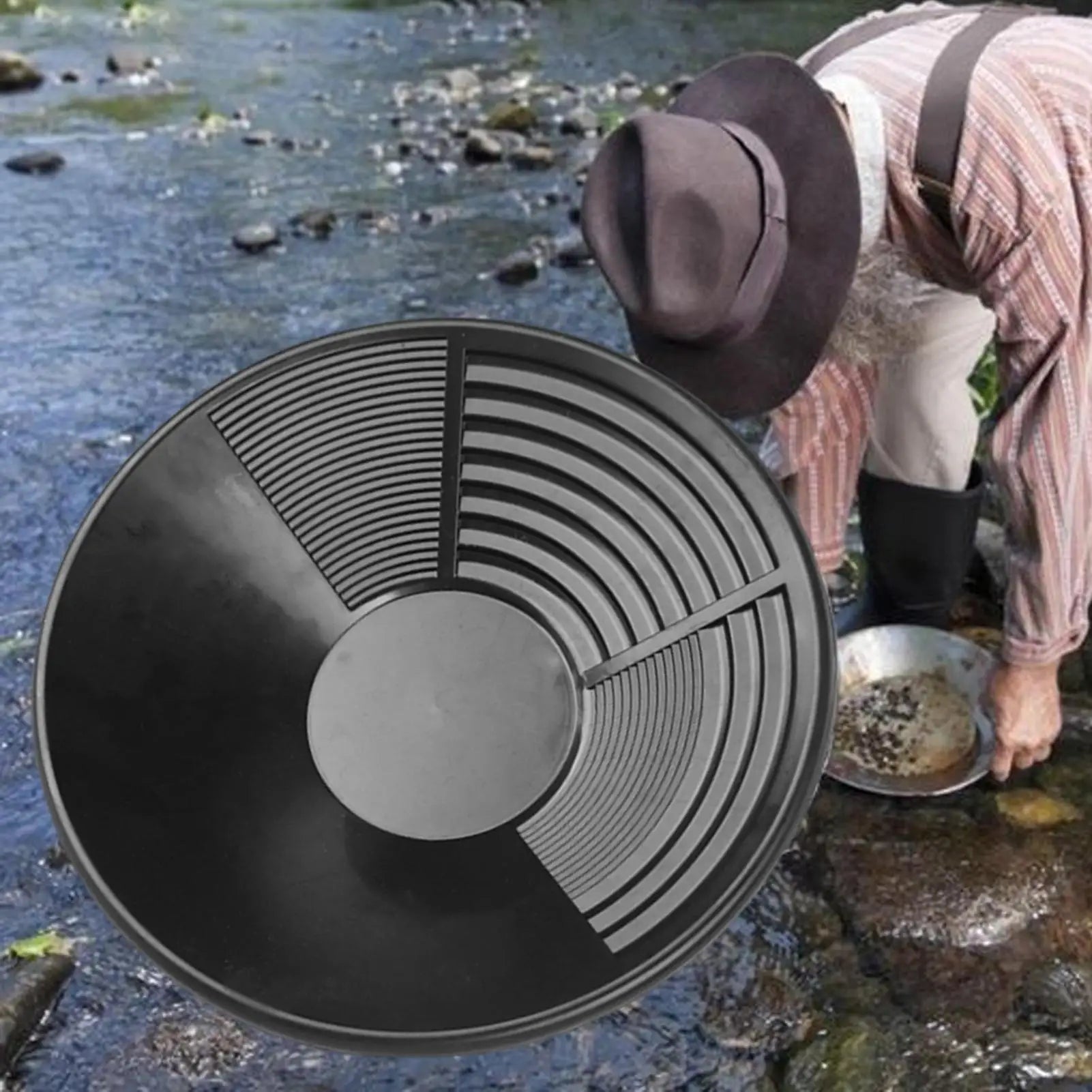 Plastic Gold Pan With Riffle Basin Mining Pan Dredging Prospecting River Tool Wash Gold Panning Equipment Elk-Valley 3D