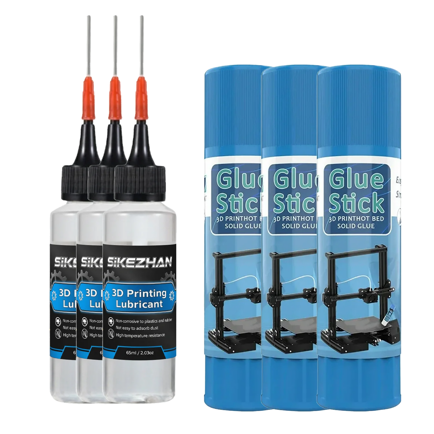 3D Printer Glue Stick PVP Solid Adhesive & 65ml Lubricating Oil Grease for Hot Bed Rails Screw Bearing PLA ABS PETG TPU Parts Elk-Valley 3D