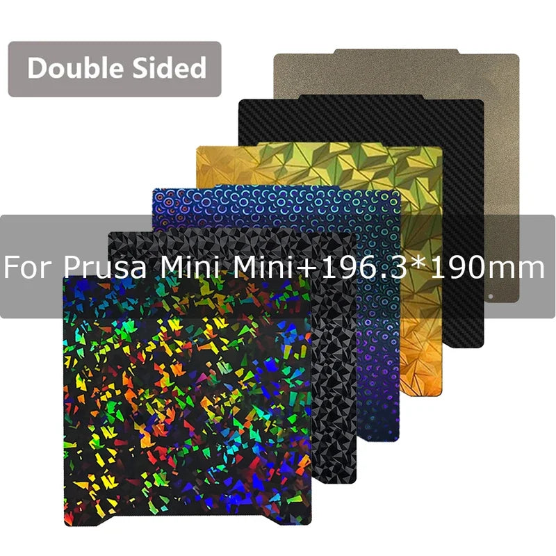 For Prusa Mini Mini Upgrade Heatbed Build Plate Double-sided Textured PEI Powder-coated Spring Steel Smooth PET PEO Sheet New Elk-Valley 3D