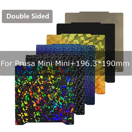 For Prusa Mini Mini Upgrade Heatbed Build Plate Double-sided Textured PEI Powder-coated Spring Steel Smooth PET PEO Sheet New Elk-Valley 3D