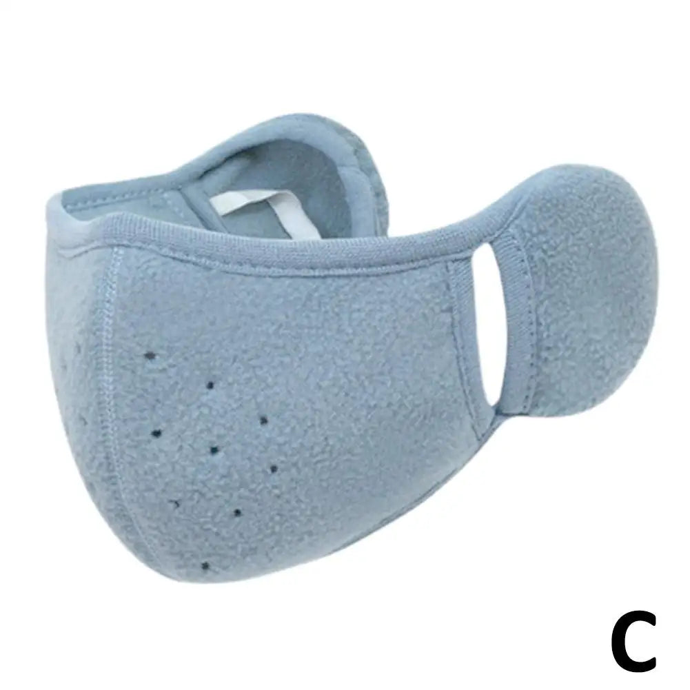 Winter Fleece Earmuffs with Windproof Mouth Cover Unisex Warm Ear Warmer Breathable Face Mask for Outdoor Activities Elk-Valley 3D
