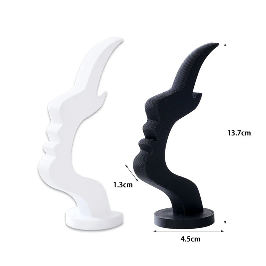 2Pc Creative Side Face Shaped Eyeglass Holder Stand 3D Printed for Glasses Storage Rack Fun Practical Desktop Art Decor Ornament Elk-Valley 3D