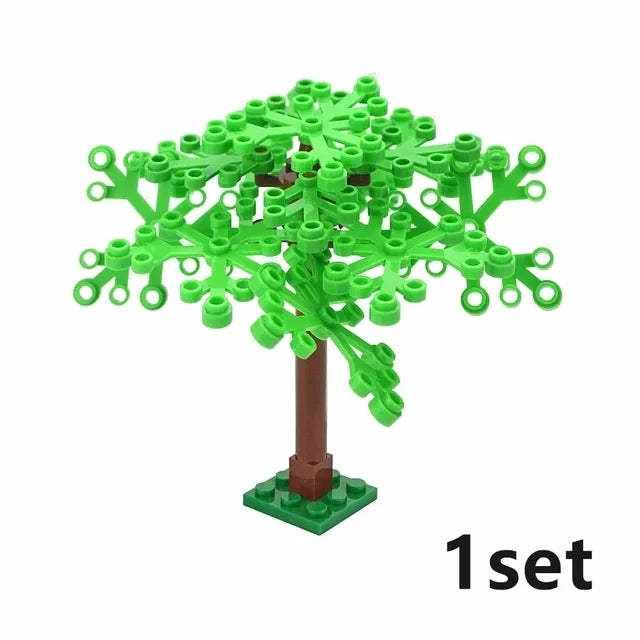 DIY Plant Tree City Bricks Assemble MOC Pine Christmas Tree Model Building Blocks Educational Sunflower Brick For Children Gifts Elk-Valley 3D