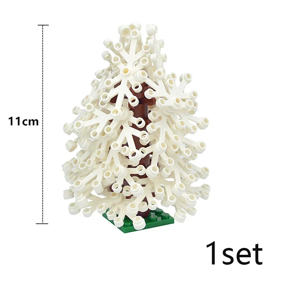 DIY Plant Tree City Bricks Assemble MOC Pine Christmas Tree Model Building Blocks Educational Sunflower Brick For Children Gifts Elk-Valley 3D