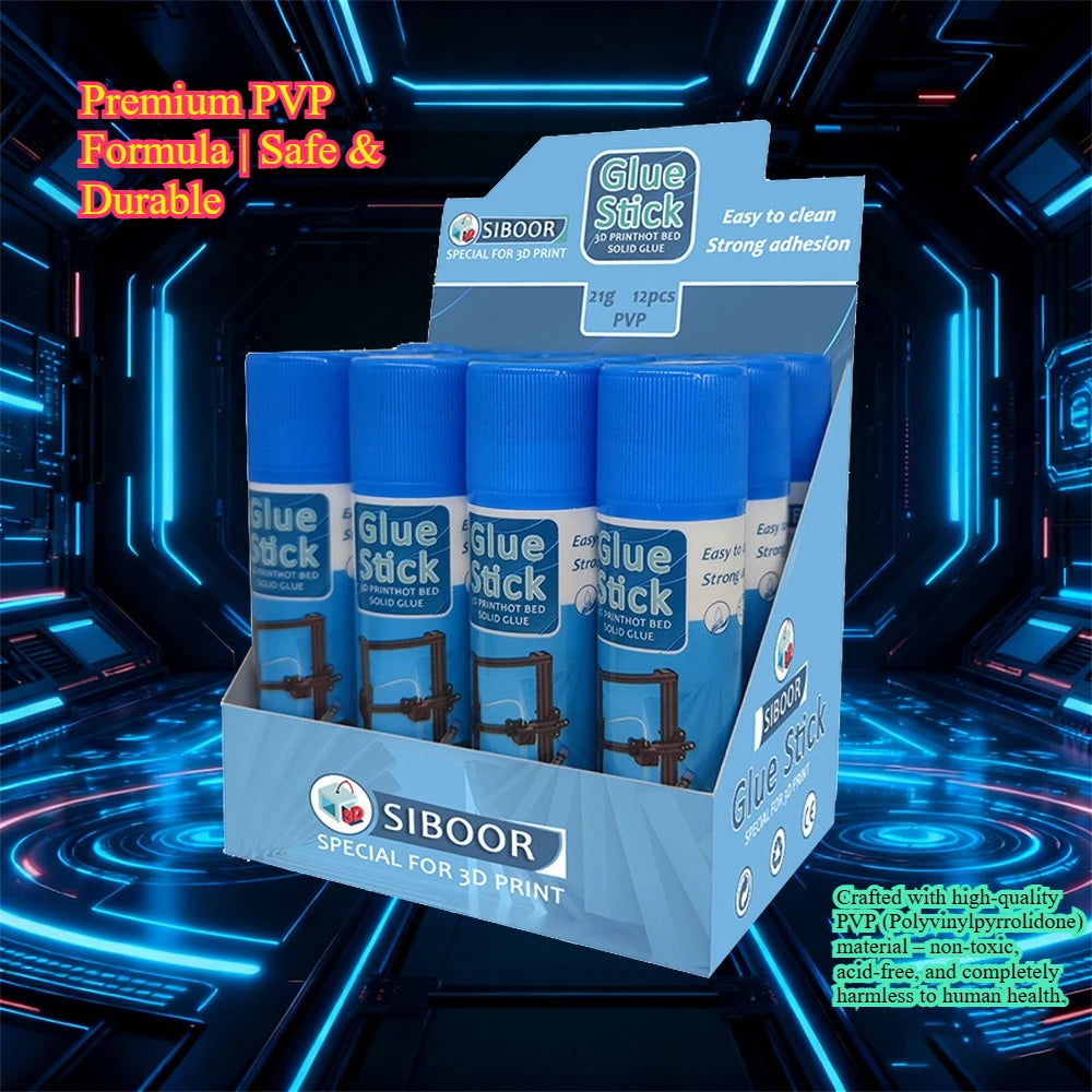 Water-Soluble PVP Glue Stick for 3D Printer-Anti-Warping Adhesive for Heated Glass/PEI Beds Universal FDM Platform Compatibility Elk-Valley 3D
