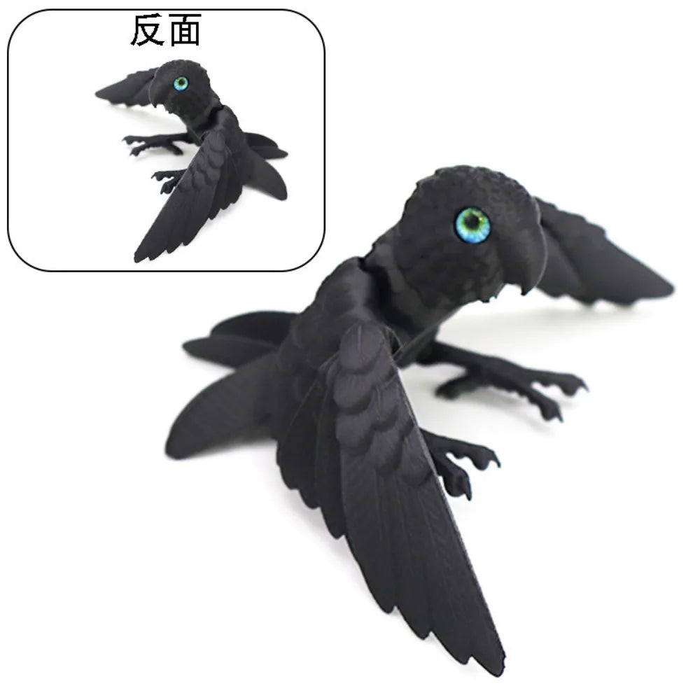 Simulated Eye 3D Printed Parrot Model Flexible Animal Sparkling 3D Printed Parrot Animal Poseable Joints Laser Elk-Valley 3D