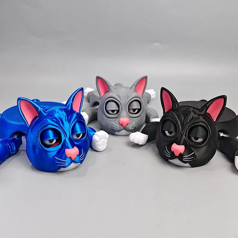 Creative 3D Printed Cat Coaster Funny Panicked Cat Cup Pad Tea Mug Coffee Drinks Holder Office Desktop Home Decoration Ornament Elk-Valley 3D