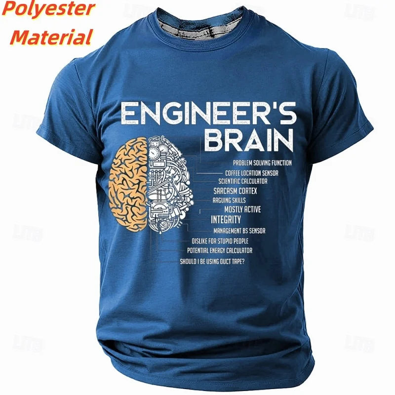 3D Printed Mechanical Brain T Shirt For Men Fun Colorful Pattern T-Shirts Summer Round Neck Kids Short Sleeve Tees Fashion Tops Elk-Valley 3D