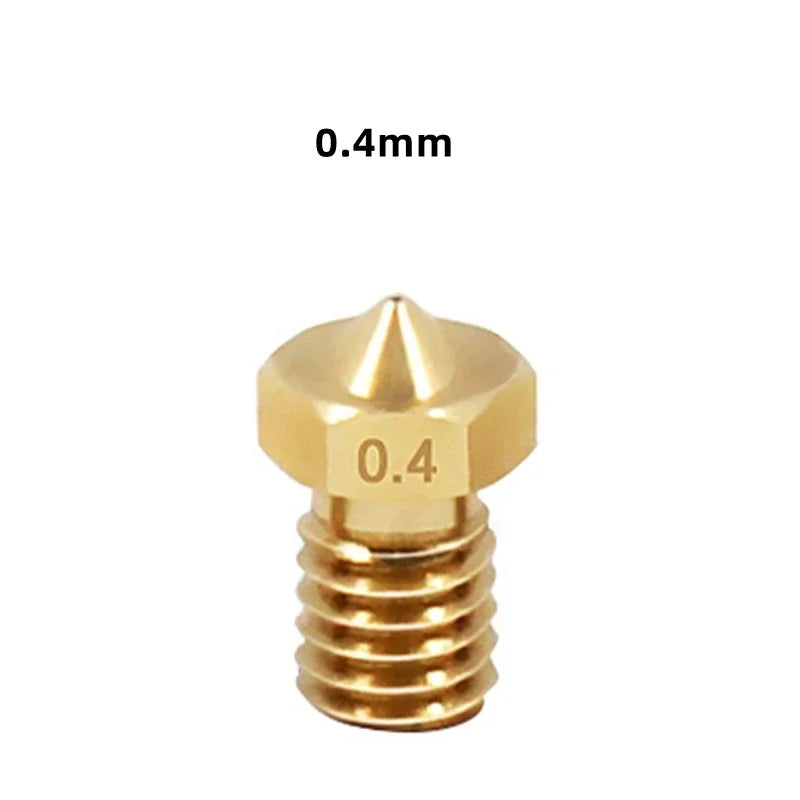 10PCS  3D Printer V6 M6 Threaded Brass Nozzle 0.2/0.25 0.3/0.4/0.5/0.6/1.0mm for 1.75/3.0mm Filament E3D V5 V6 Hotend Extruder Elk-Valley 3D