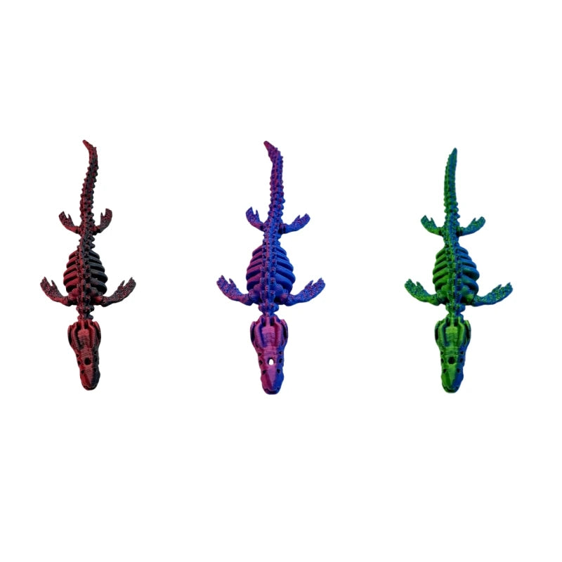3D printed 3-piece plesiosaur toy figurine, with movable joints, perfect for birthdays, Christmas, Halloween, etc Elk-Valley 3D