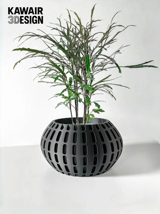 3D Printed Flower Pot Square Line Texture Rhombus Accent Strong Design Sense Home Decor Eco-Friendly Elk-Valley 3D