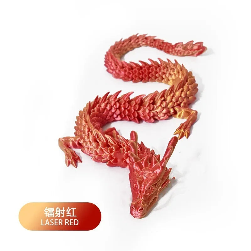 30/60cm 3D Printed Chinese Dragon Figurine Toys Full Body Joints That Can Move Dragon Model Ornaments Toys for Kids Xmas Gift Elk-Valley 3D