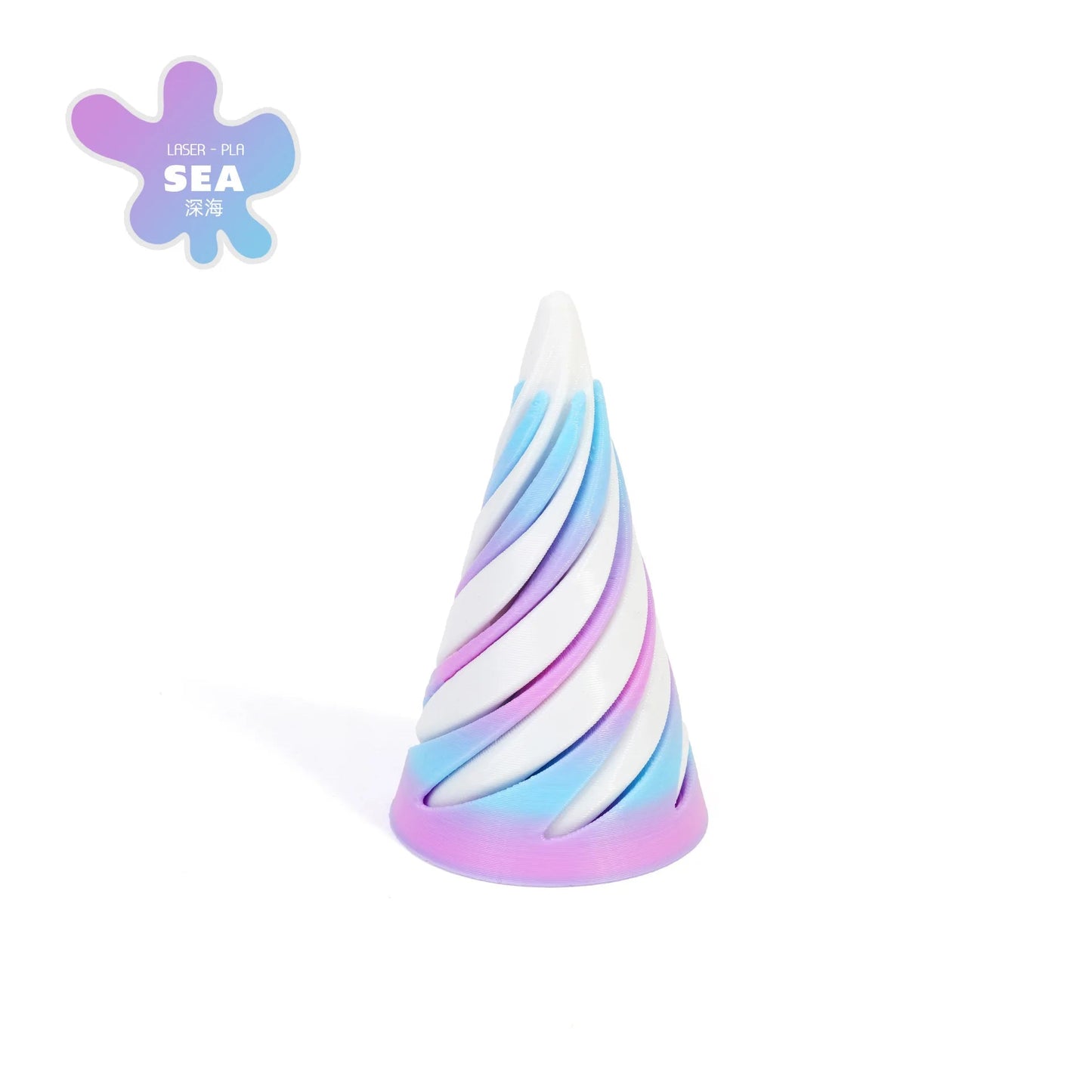 3D Printed Decoration Mini Vortex Printed Spiral Conae Fidget Toy Impossible Pyramid Passthrough Sculpture Thread Illusion Gift Elk-Valley 3D