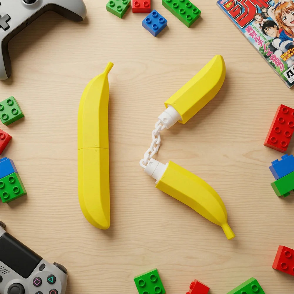 3D Printed Banana Shape Nunchaku, Creative Novelty Desktop Ornament, Funny Prank Toy Decoration Perfect Gift for Friends Elk-Valley 3D