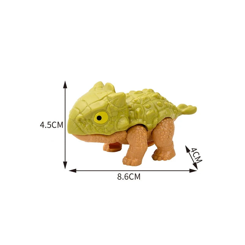 Children Jurassic Biting Finger Dinosaur Animals Model Toys Movable Joints Tricky Chameleon Hippo Kids Birthday Christmas Gifts Elk-Valley 3D
