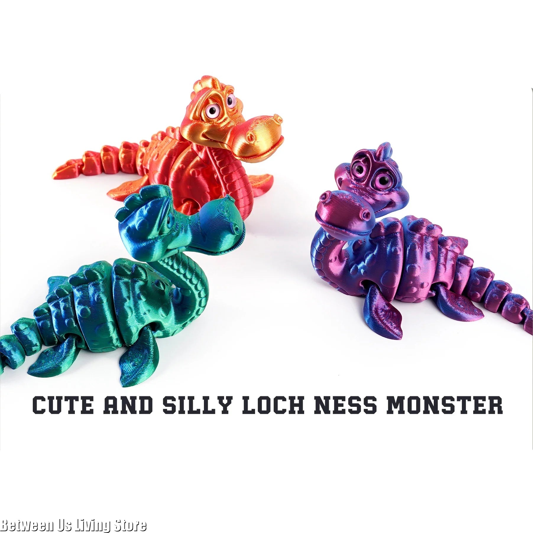 3D Printed Toy Model Lake Ness Monster Figurine with Realistic Eyes for Home Decor Accessories, Desktop Decorations Elk-Valley 3D