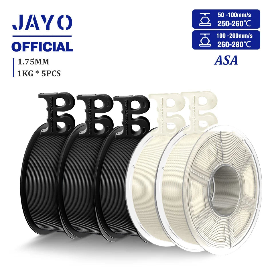 JAYO ASA / ABS / Easy ABS Filament 1.75mm 1KG 3D Filament Low Printing Temperature ABS 3D Printer Filament Excellent Resistance Elk-Valley 3D