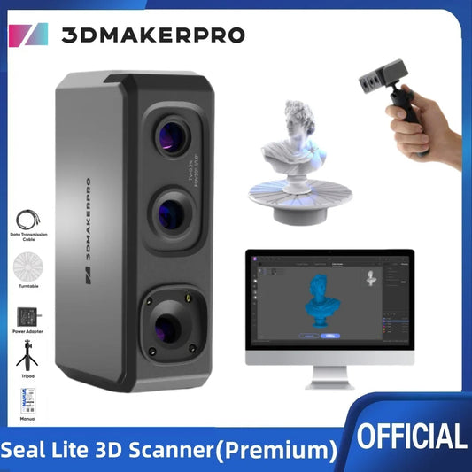Seal Lite Handheld 3D Scanner for 3D Printer, 0.02mm High Detailed Precision, 10FPS Scanning Lightning-Fast Speed -Premium Kit Elk-Valley 3D
