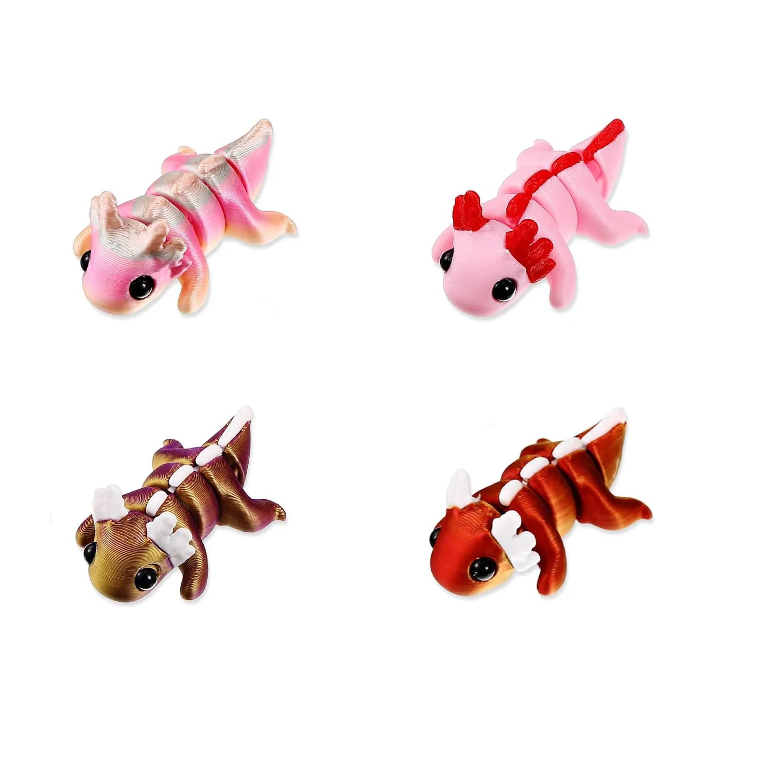 3D Printed Fidget Toy 3D Printed Axolotl Small Animal Toy Flexible Cute Articulating Pet Stress Relief Fidget Toys for Play Elk-Valley 3D