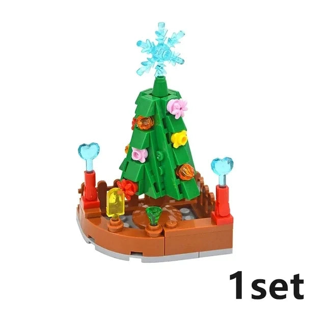 DIY Plant Tree City Bricks Assemble MOC Pine Christmas Tree Model Building Blocks Educational Sunflower Brick For Children Gifts Elk-Valley 3D