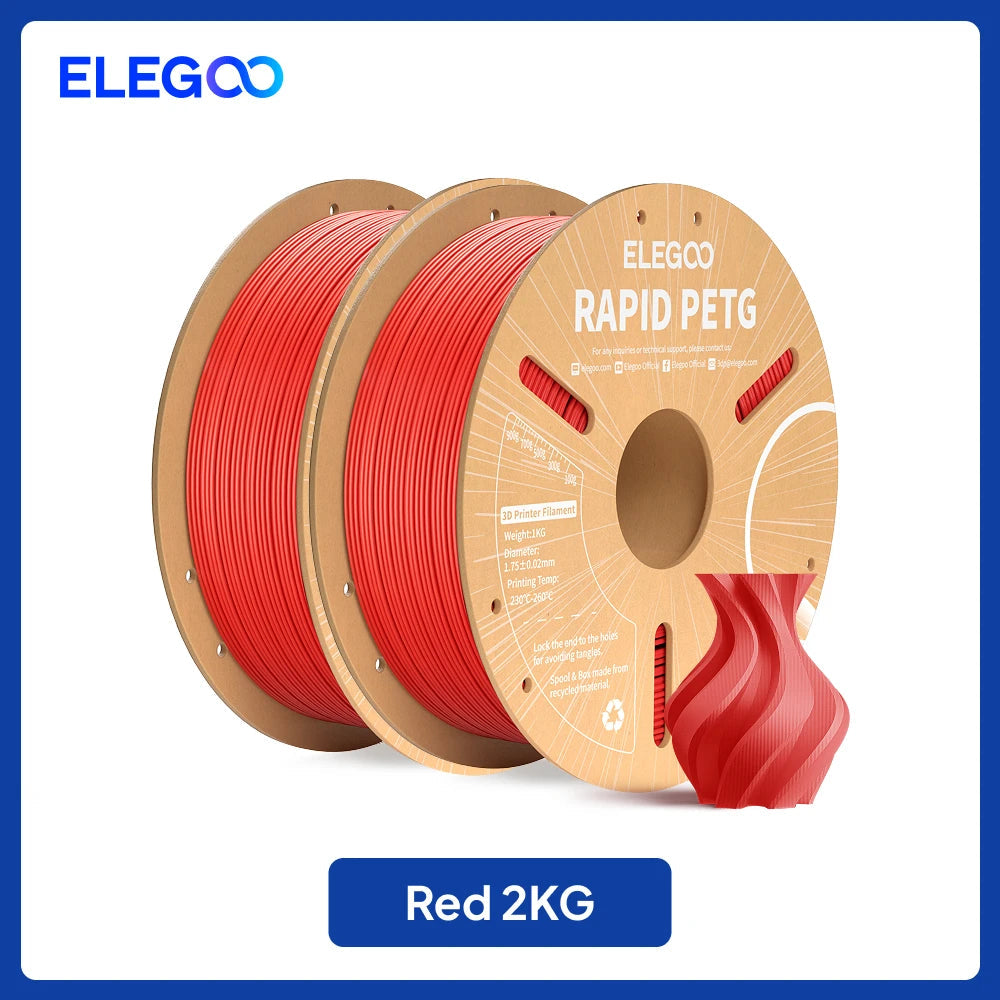 ELEGOO Rapid PETG Filament 1.75mm 1KG,High Speed 30-600mm/s 3D Printer Filament 1kg Fits for Most FDM 3D Printers Elk-Valley 3D