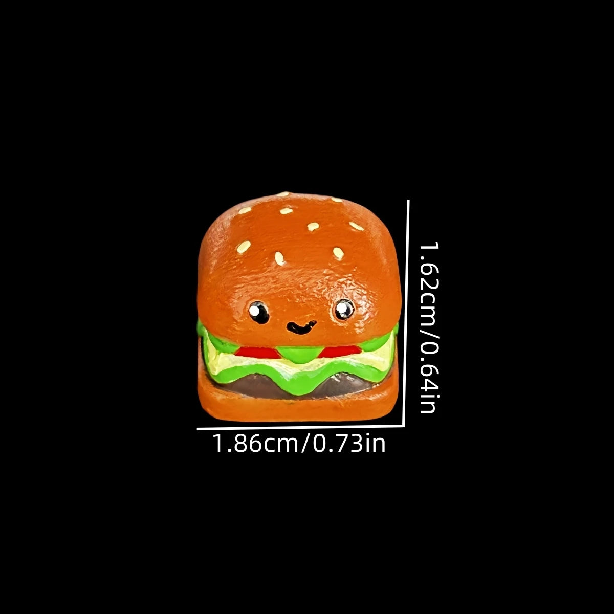 3d Printed Burger Fries Personalized Keycaps  Resin Material Coloring Delicious Food Fun Keycaps Mechanical Keyboard Cap