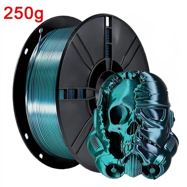 Dual Color Filament Silk PLA 1.75mm 1kg 500g 250g 3D Printer Plastic Material Two Colors Filament PLA Black Red Green Bundle New Elk-Valley 3D