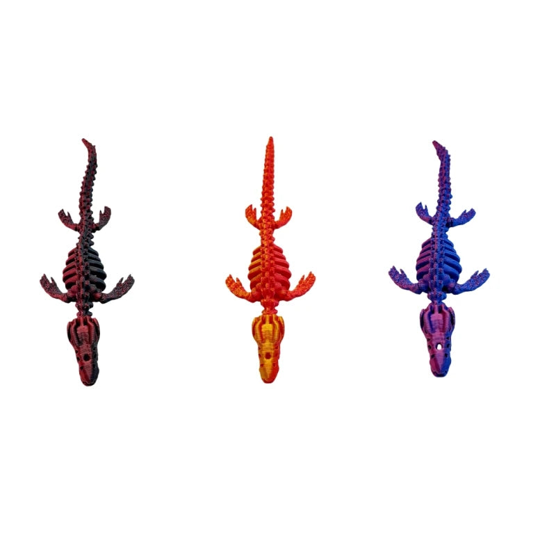 3D printed 3-piece plesiosaur toy figurine, with movable joints, perfect for birthdays, Christmas, Halloween, etc Elk-Valley 3D