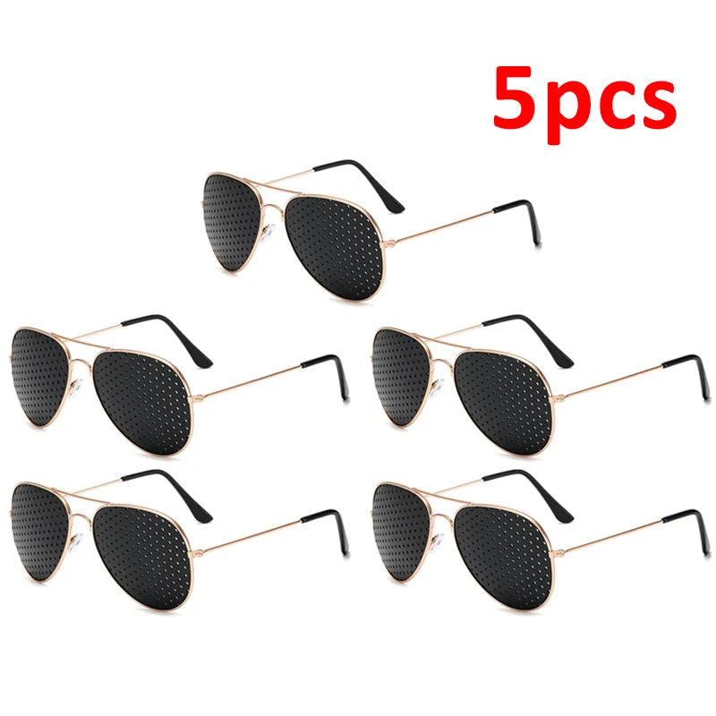 1-5PCS Anti-myopia Astigmatism Glasses With Holes Vision Correction Fatigue Pin Hole Glasses For Men Women Eyesight Improvement Elk-Valley 3D