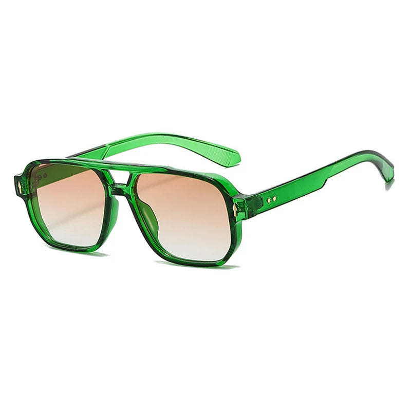 1pcs/4pcs Brand Fashion Square Women Men Sunglasses Retro Rivets Women Brand Designer Shades UV400 Sun Glasses Shades Elk-Valley 3D