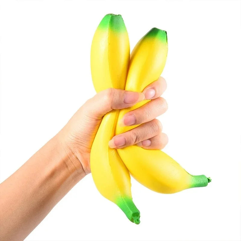 Fake Banana Squishy Toys Soft Lightweight & Durable PU Foam Fruit Squeeze Toy Fun & Relaxing with Realistic Look Funny Prop Elk-Valley 3D