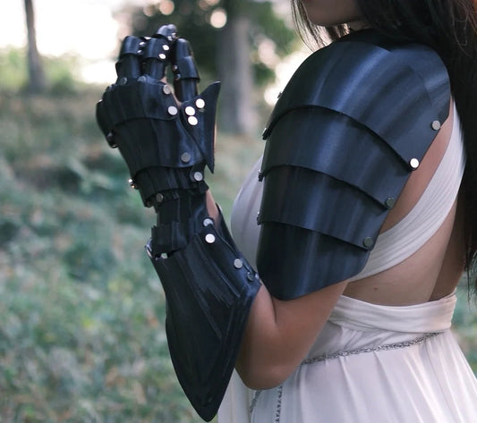3D printed Cosplay prop mechanical plate armor gloves, hand armor, 3D printed mechanical arm knight hand armor Elk-Valley 3D