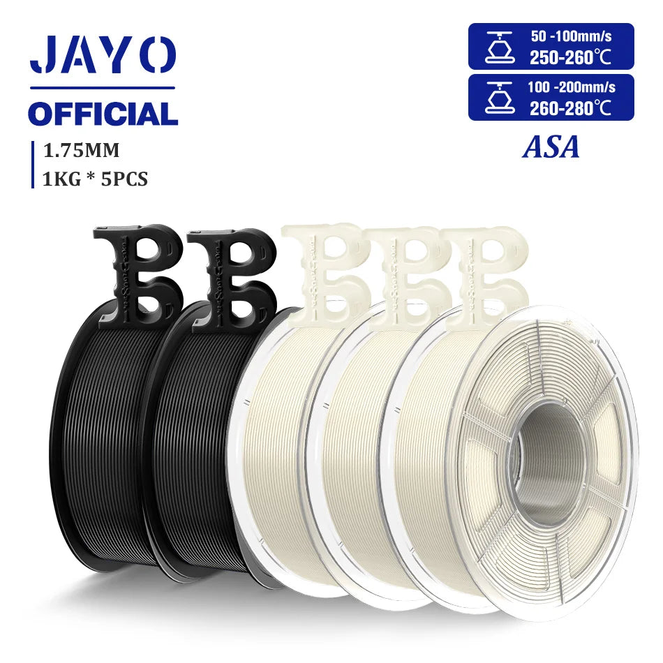 JAYO ASA / ABS / Easy ABS Filament 1.75mm 1KG 3D Filament Low Printing Temperature ABS 3D Printer Filament Excellent Resistance Elk-Valley 3D