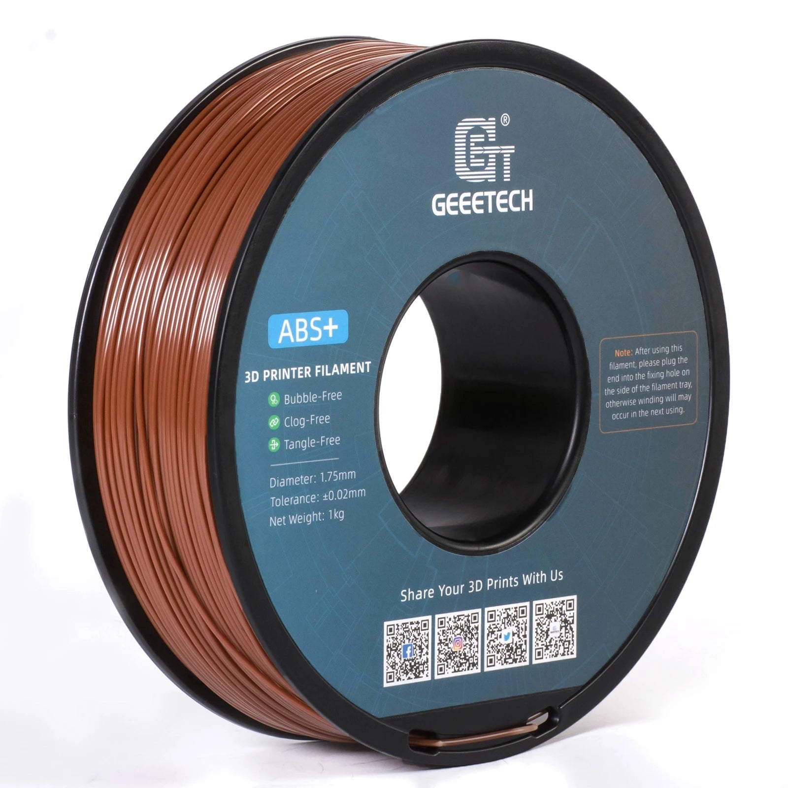 Geeetech  ABS+ 3D Filament 1.75mm 1KG plastic, 3D Printer Material, Tangle-Free, Non-Toxic, Vacuum Packaging White Black Elk-Valley 3D