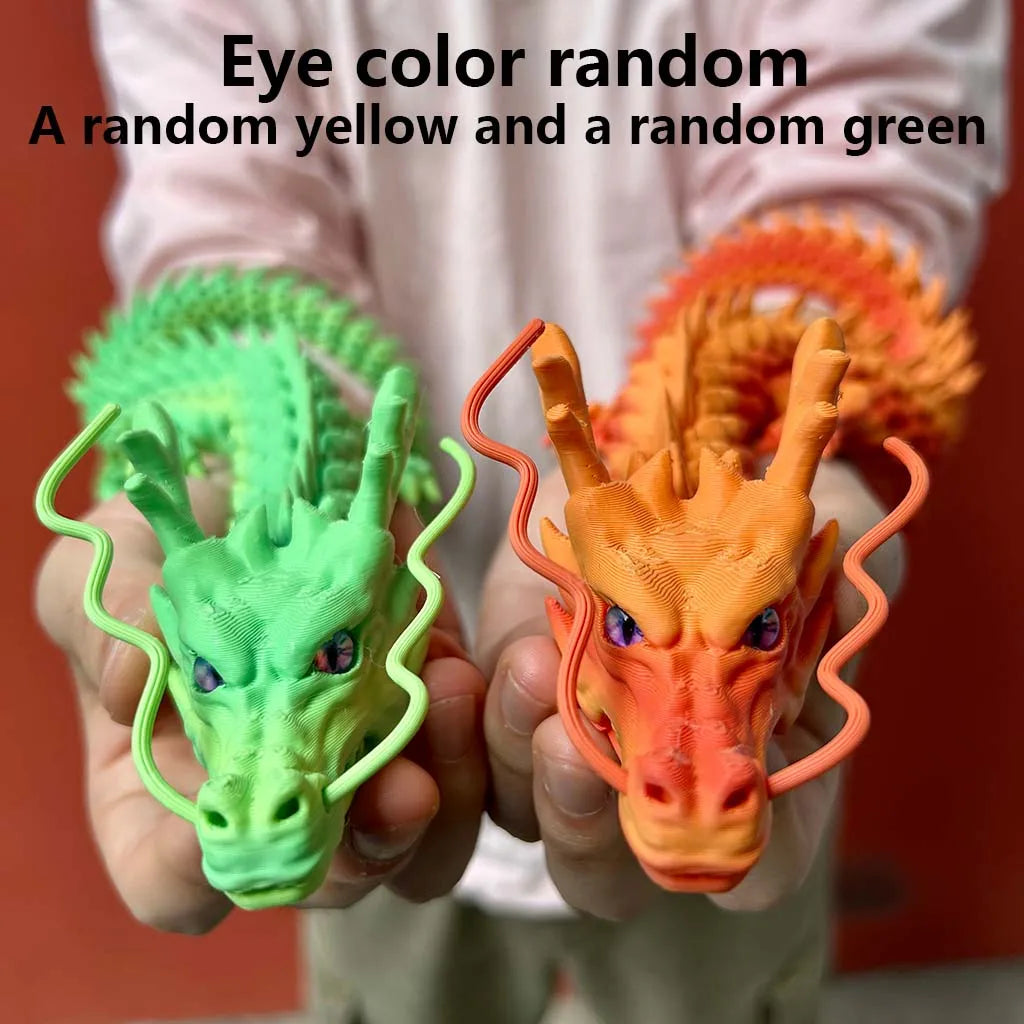 3D Printed Chinese Dragon Statue, Flexible 3D Printed Animal, Couple, Lover, Gift, 30cm/11.81 Inches, 60cm/23.62 Inches Elk-Valley 3D