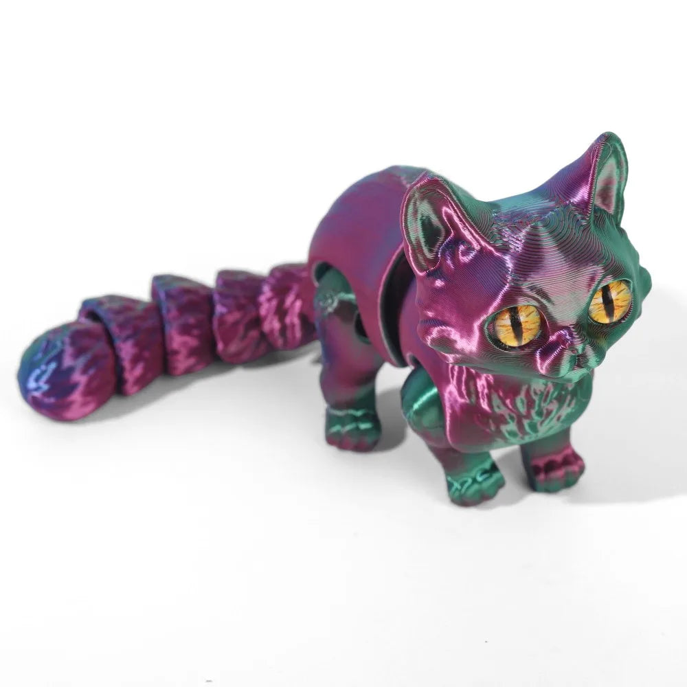 Big Eyes 3D Printed Cat Model Realistic Design Creative Sculpture Articulated Cats Doll 3D Printing Technology Cute Style