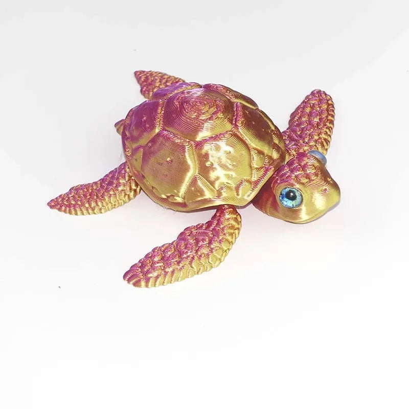 3D Printed Turtle Multi Joint Movable Ornament Versatile Shapes Creative Home Office Desktop Ornament 2025 New Year Gift Crafts Elk-Valley 3D