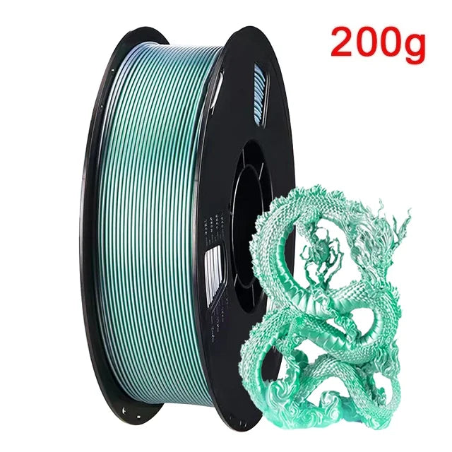 200G Dual Color Filament Silk PLA 1.75mm FDM 3D Printer Plastic Material Shiny Filament PLA Multicolor Black Red Blue Gold Elk-Valley 3D