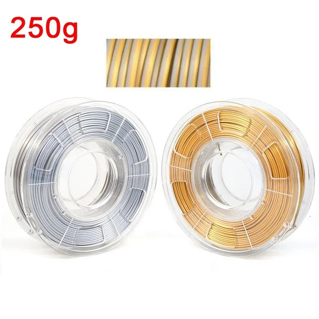 Dual Color Filament Silk PLA 1.75mm 1kg 500g 250g 3D Printer Plastic Material Two Colors Filament PLA Black Red Green Bundle New Elk-Valley 3D