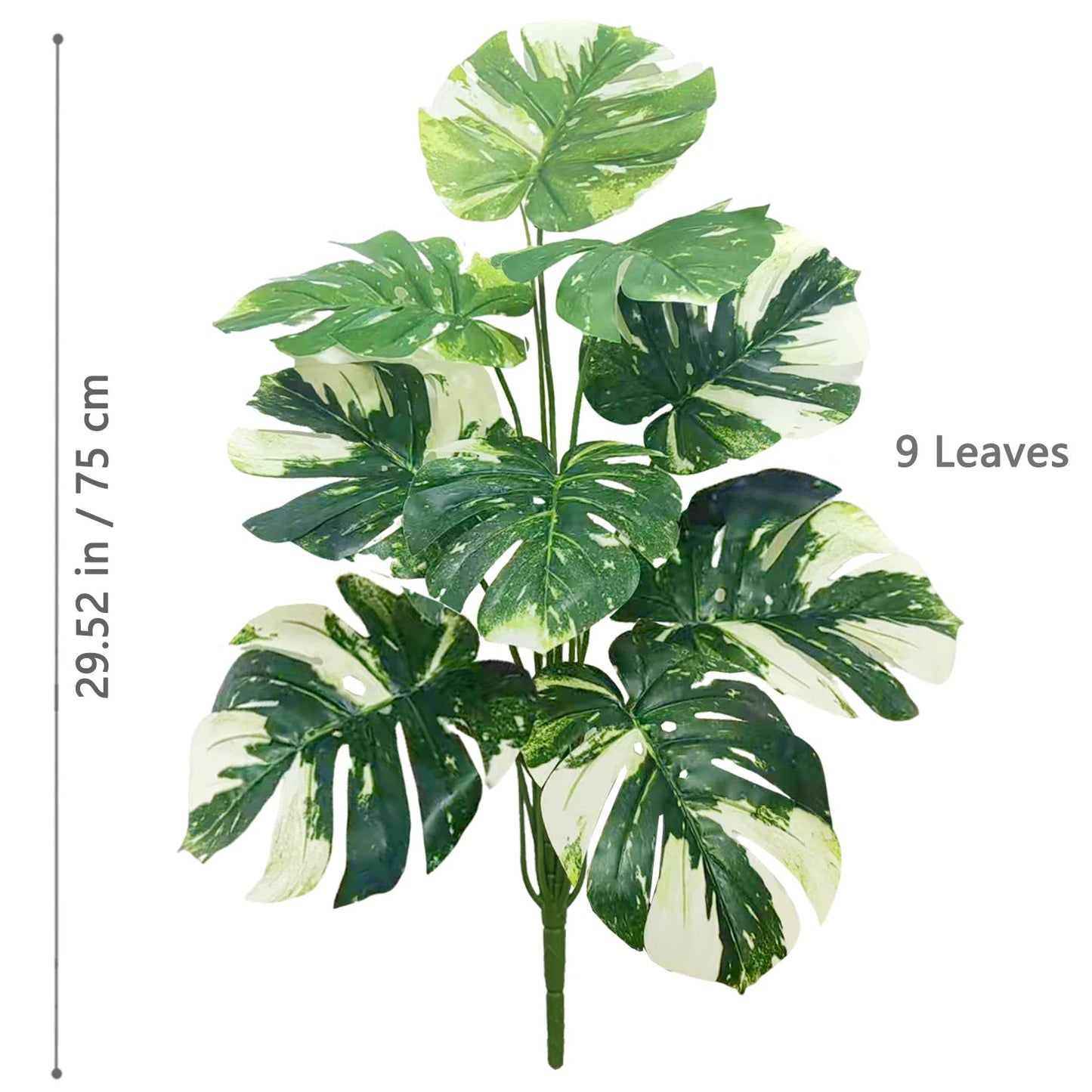 52-104cm(40.94in)  Artificial Monstera Plant Fake Palm Tree Plastic Turtle Leaf Green Plant for Home Garden Room Office Decor Elk-Valley 3D