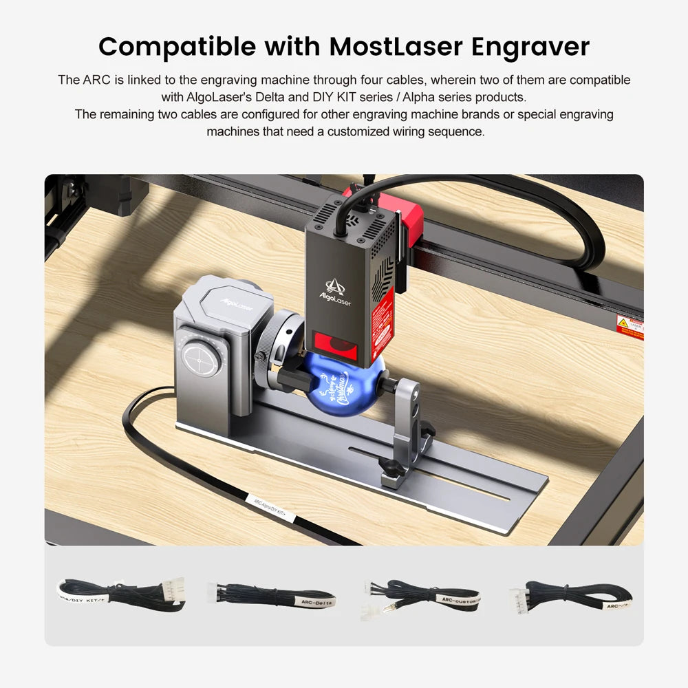 AlgoLaser Multi-function Rotary 4in1 Rotary Kit for Laser Engraver Gripping Cylindrical Rings Spherical Objects Rotary Engraving Elk-Valley 3D