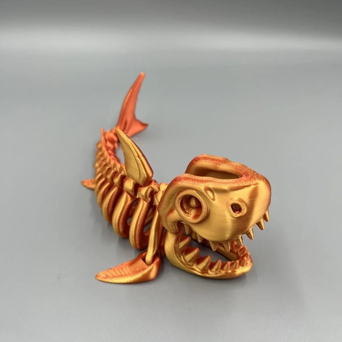 3D Printed Baby Shark, Skeleton Crocodile Skeleton Model Jointed Full Movable Birthday Gift Realistic Animals Decorative Desktop Elk-Valley 3D