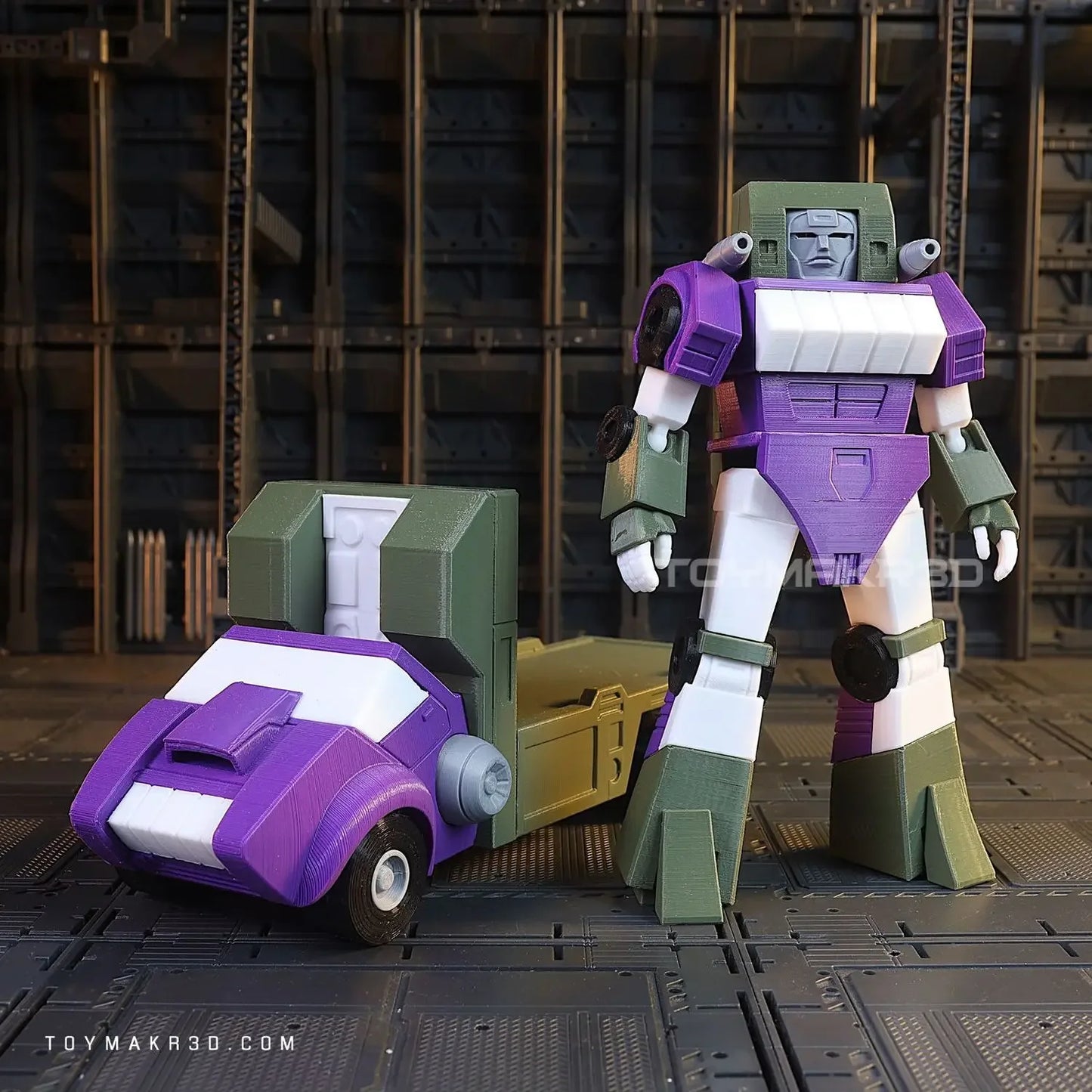 3D Printed Autobot Transport Drone Truck Mode Movable Model Toy