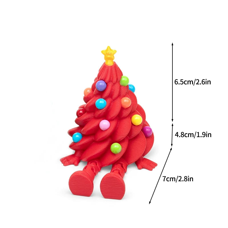 3D Printed Christmas Tree Movable Santa Claus Snowman Desktop Ornament New Year Christmas Decorations Crafts Children Gift Elk-Valley 3D