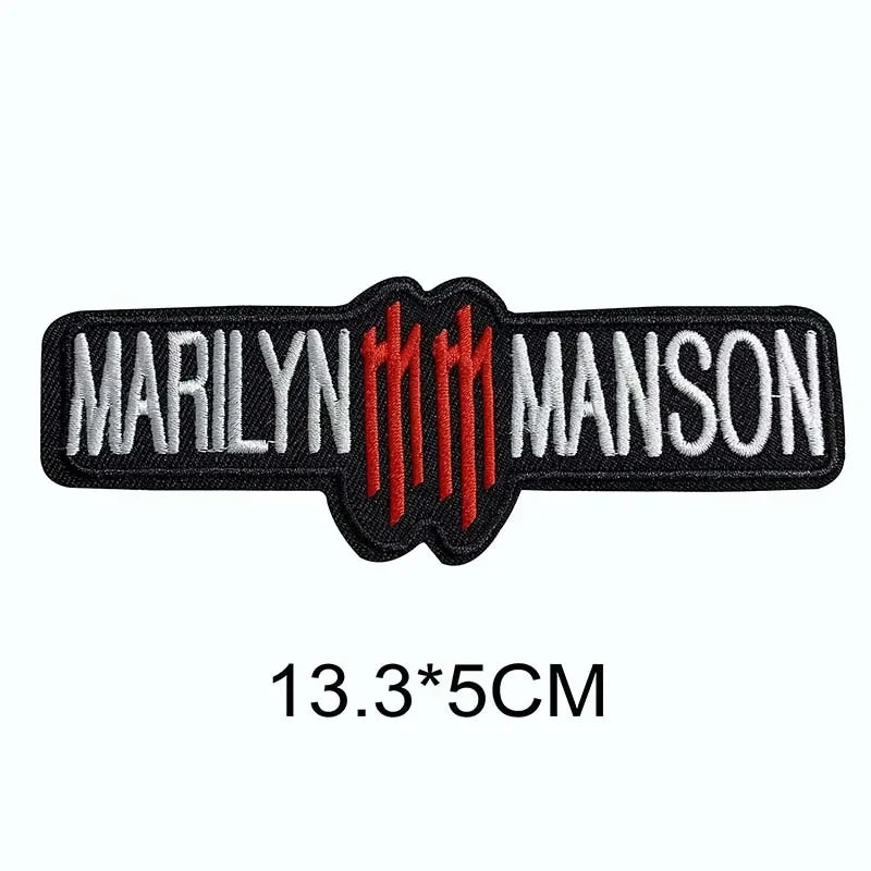 5PCS/ Text Clothing Stickers Fabric Applique Embroidery Iron On Patches,Punk Rock Music Band Badges Clothes Striped Sewing Patch Elk-Valley 3D