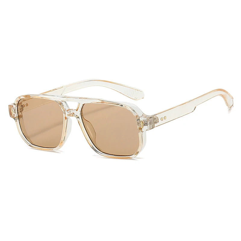 1pcs/4pcs Brand Fashion Square Women Men Sunglasses Retro Rivets Women Brand Designer Shades UV400 Sun Glasses Shades Elk-Valley 3D