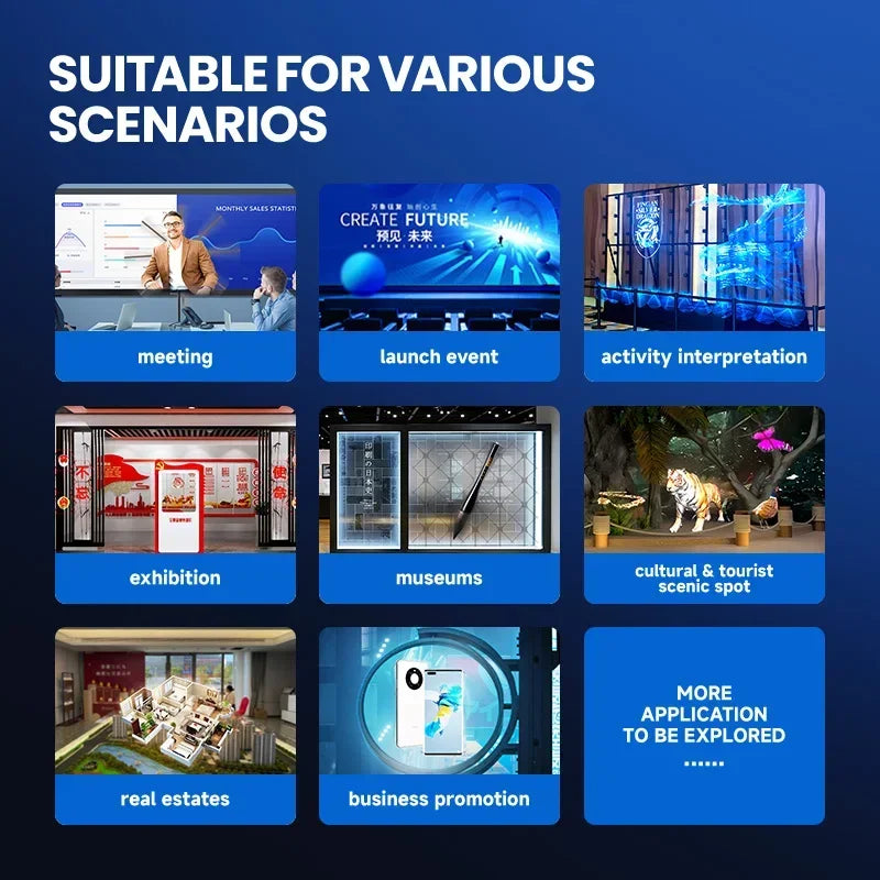 3D Hologram Fan HD Advertisement Equipment COUES 100cm-180cm HDMI Projection Screen Holographic Projector Display Custom Elk-Valley 3D