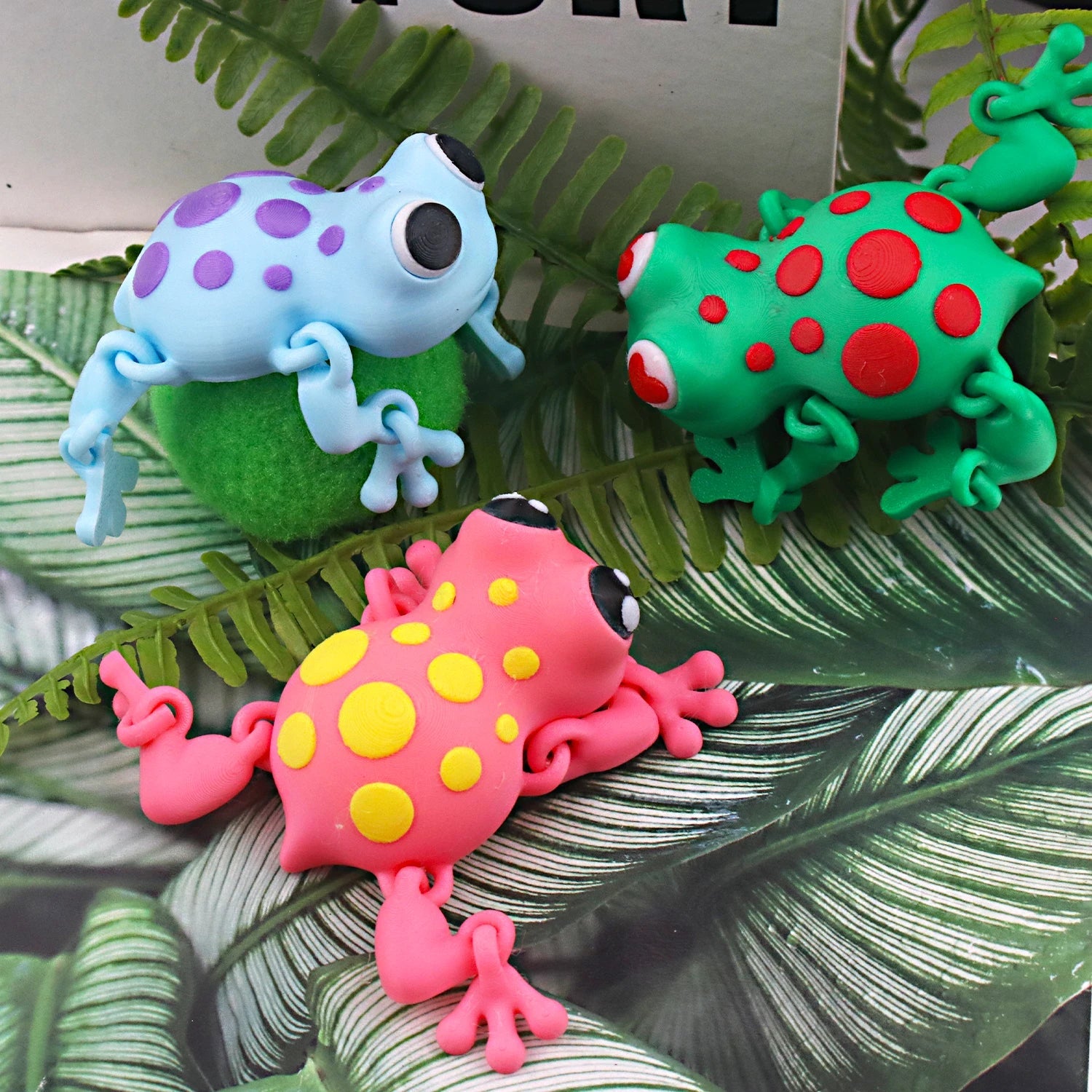 3D printed spotted frog with movable joints, simulated animal model decoration toy Elk-Valley 3D